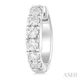 1 1/2 Ctw Round Cut Diamond Hoop Earrings in 14K White Gold