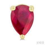 5X3 MM Pear Shape Ruby Precious Stud Earrings in 14K Yellow Gold