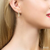 1/3 Ctw Double Row Round Cut Diamond Fashion Half Hoop Earrings in 10K Yellow Gold
