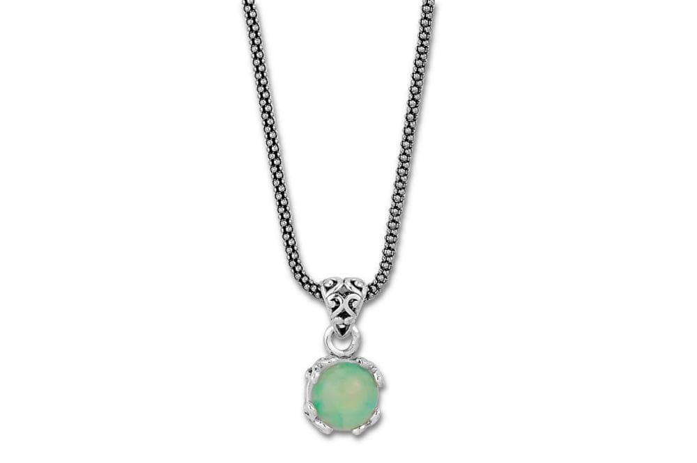 Genuine Sterling Silver and Birthstone Samuel B. Glow Pendant Necklace