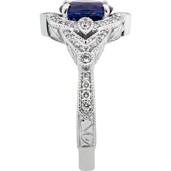 Gems of Distinction Collection's 14k White Gold 2.02ct Sapphire & .27ctw Diamond Ring