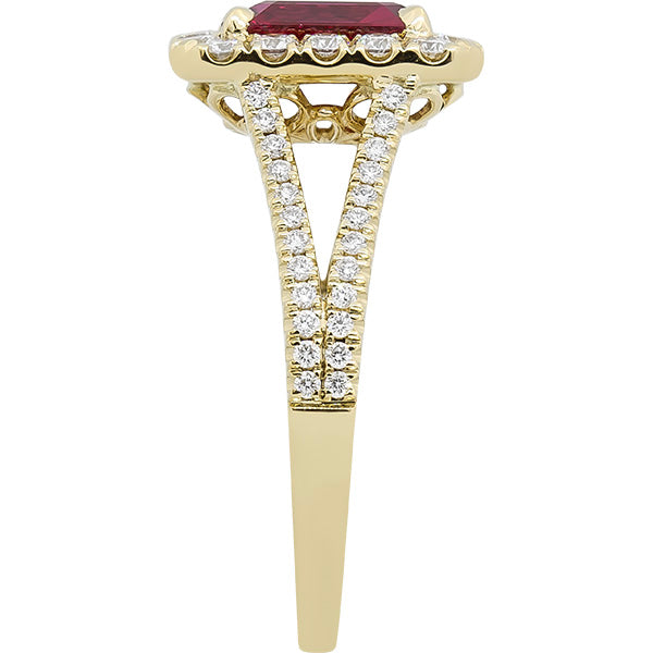 Gems of Distinction Collection's 14k Yellow Gold 1.53ct Ruby & .64ctw Diamond Ring