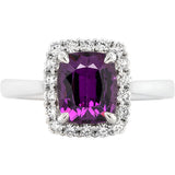 Gems of Distinction Collection's 14k White Gold 2.82ct Purple Garnet & .36ctw Diamond Ring