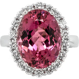 Gems of Distinction Collection's 14k White Gold 9.14ct Pink Tourmaline & .96ctw Diamond Ring