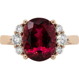 Gems of Distinction Collection's 14k Yellow Gold 4.18ct Rubellite & .41ctw Diamond Ring