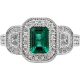 Gems of Distinction Collection's 14k White Gold 1.01ct Emerald & .86ctw Diamond Ring