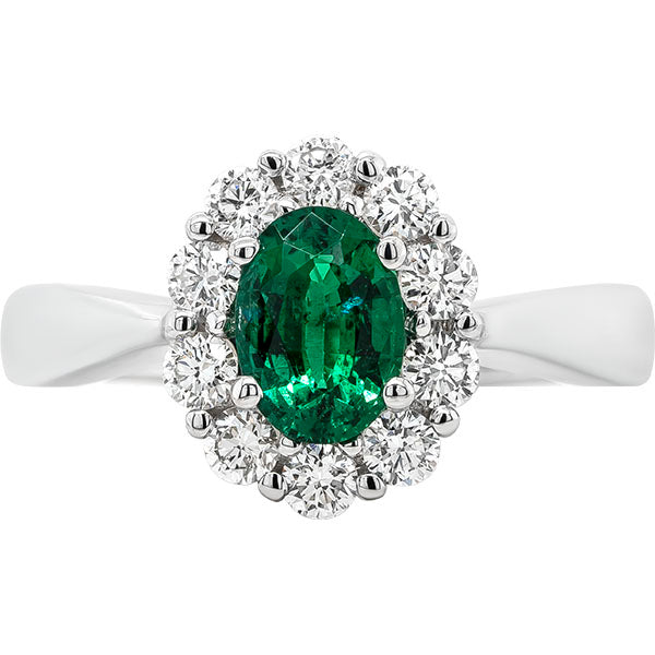 Gems of Distinction Collection's 14k White Gold .81ct Emerald & .50ctw Diamond Ring