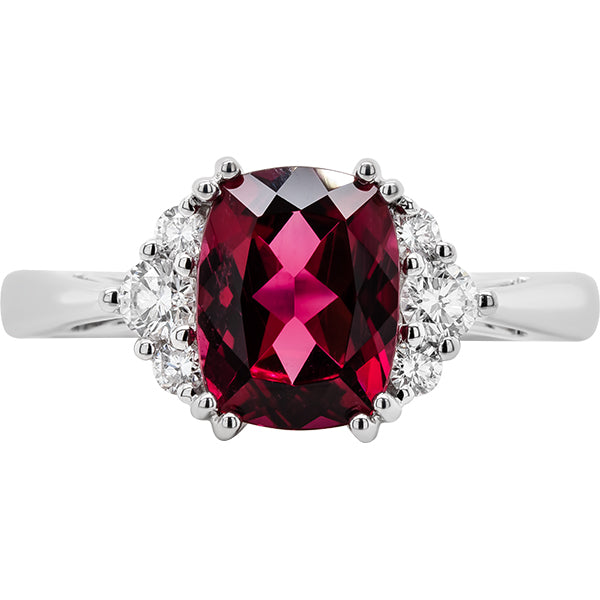 Gems of Distinction Collection's 14k White Gold 1.89ct Rubellite & .27ctw Diamond Ring