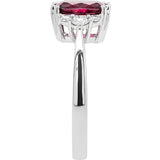 Gems of Distinction Collection's 14k White Gold 1.89ct Rubellite & .27ctw Diamond Ring