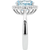 Gems of Distinction Collection's 14k White Gold 2.78ct Aquamarine & .73ctw Diamond Euro Shank Ring