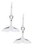 Genuine Sterling Silver Evening-Tide Collection Whale Tail Drop Earrings