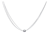 Genuine Sterling Silver Evening Tide Collection Triple Strand Single Bead Necklace