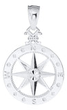 Genuine Sterling Silver Evening Tide Collection Small Compass Rose Pendant Necklace