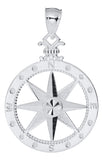 Genuine Sterling Silver Evening Tide Collection Medium Compass Rose Pendant Necklace