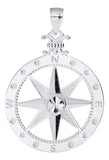 Genuine Sterling Silver Evening Tide Collection Large Compass Rose Pendant Necklace