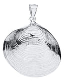 Genuine Sterling Silver Evening Tide Collection Clam Shell Pendant Necklace