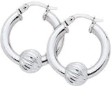 Genuine Sterling Silver CapeCod 20mm Hoop Earrings with Twist Bead