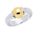 Genuine Sterling Silver Cape Cod Ring with 14k Yellow Gold Bead