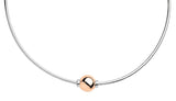 Genuine Sterling Silver Cape Cod Necklace with 14k Polished Rose Gold Bead