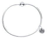 Genuine Sterling Silver Cape Cod Bracelet with Polished Sterling Silver Bead