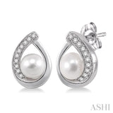 Pearl & Diamond Fashion Earrings
