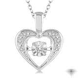 Silver Heart Shape Emotion Diamond Pendant
