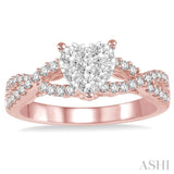 Heart Shape Lovebright Diamond Engagement Ring