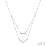 Bar & V-Layered Diamond Pendant