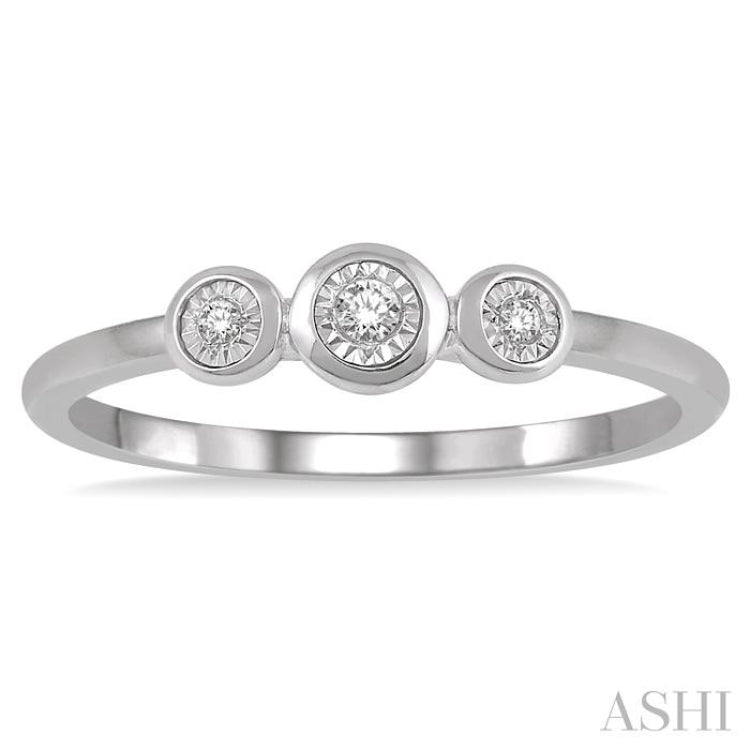 Stackable Past Present & Future Diamond Promise Ring