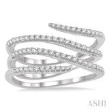 Spiral Diamond Fashion Open Ring