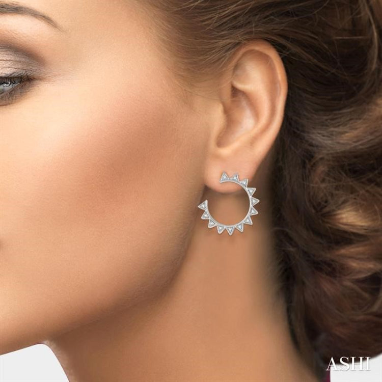 Diamond Fashion Half Hoop Earrings