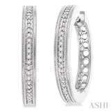 Silver Diamond Hoop Earrings