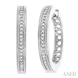 Silver Diamond Hoop Earrings