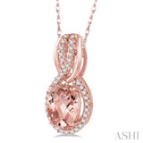 Oval Shape Gemstone & Diamond Pendant