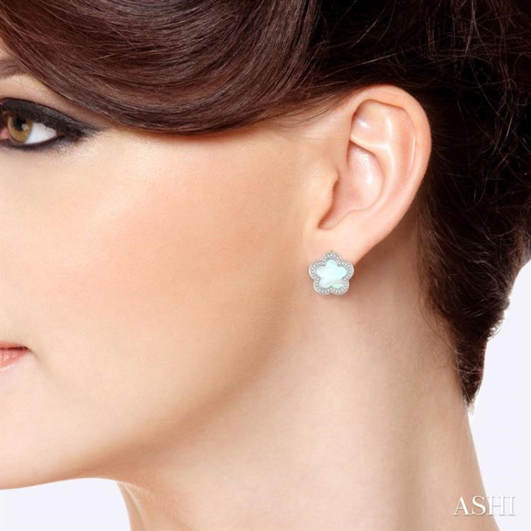 Flower Gemstone & Diamond Earrings