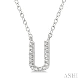 'U' Initial Diamond Pendant