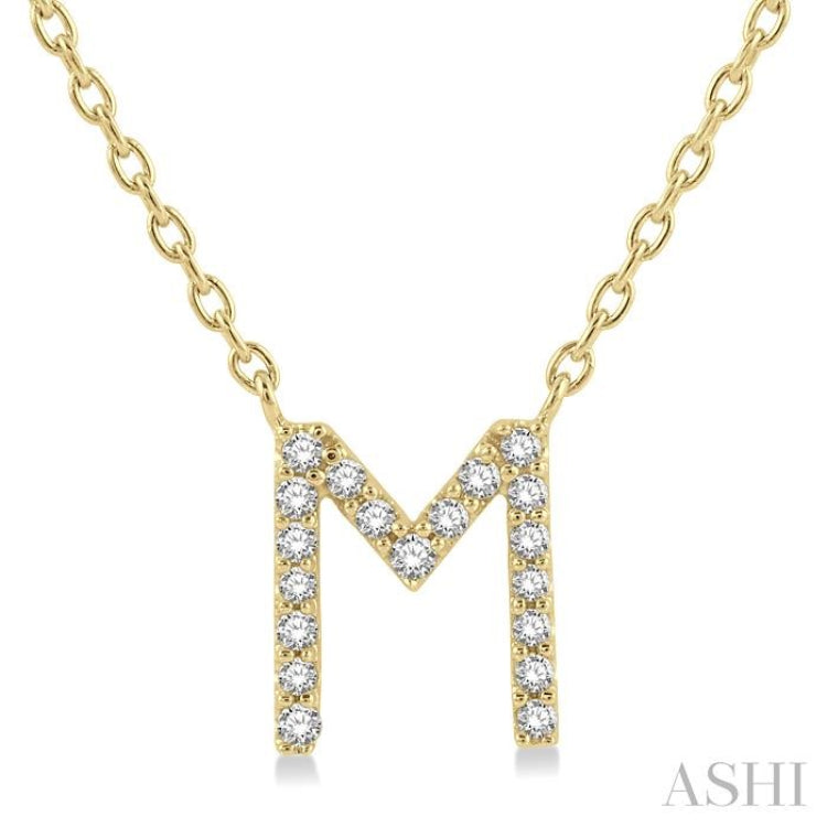 'M' Initial Diamond Pendant