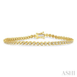 1 Ctw Round Cut Diamond Illusion Bracelet in 10K Yellow Gold