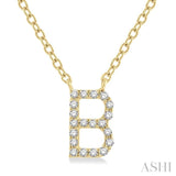 'B' Initial Diamond Pendant