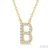 'B' Initial Diamond Pendant