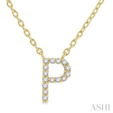 'P' Initial Diamond Pendant