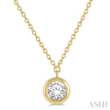 1/5 ctw Round Cut Diamond Necklace in 14K Yellow Gold