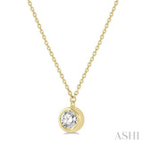 1/3 ctw Round Cut Diamond Necklace in 14K yellow Gold