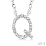 'Q' Initial Diamond Pendant