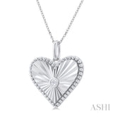 Silver Heart Shape Medallion Diamond Pendant