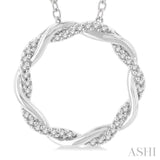 Swirl Circle Diamond Pendant